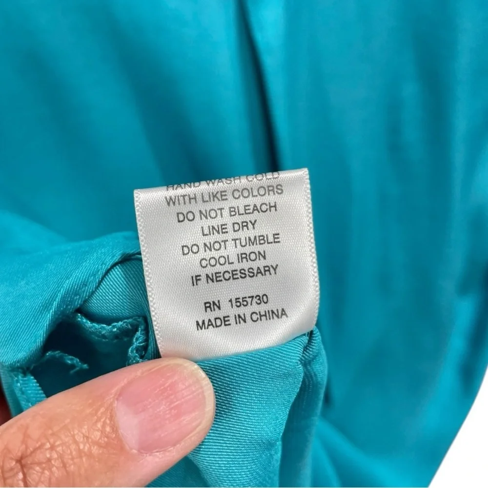 Rose & Olive Teal Blue Short Sleeve Safari Blouse Size S - Picture 6 of 7